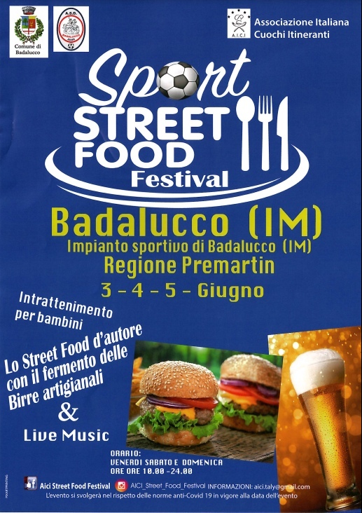 Sport Street Food Festival a Badalucco. 3-4-5 Giugno per divertirsi insieme